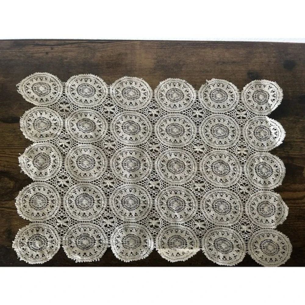 Rectangular Crocheted Doily Handmade Lace Table Decor‎ 14.5x10